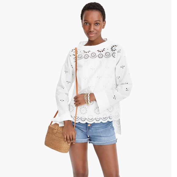 J. Crew Tops - JCrew FUNNELNECK EYELET